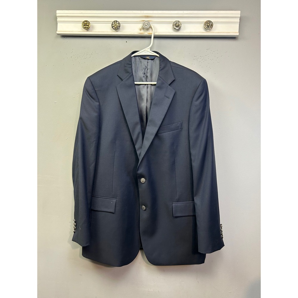 Brooks Brothers Blazer Mens 44L Navy 346 Regent Fit Wool 2-Button Sport Coat